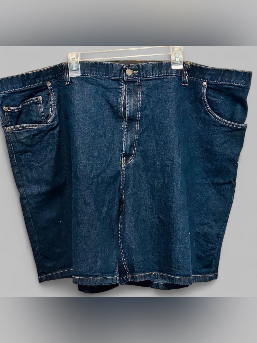 DXL Big & Tall Men's Dark Wash Denim Shorts Size 54 Continuous Comfort Stretch